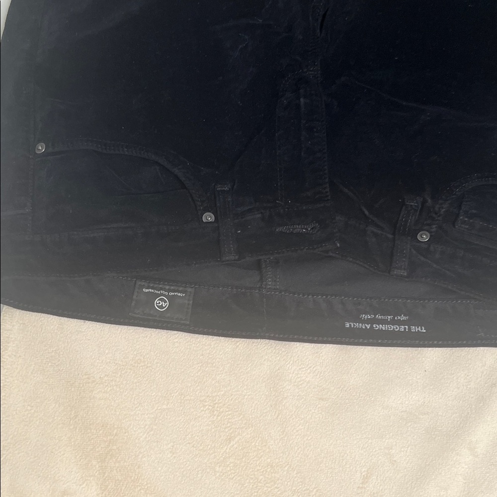 Ag Adriano Goldschmied Black Velvet Pants